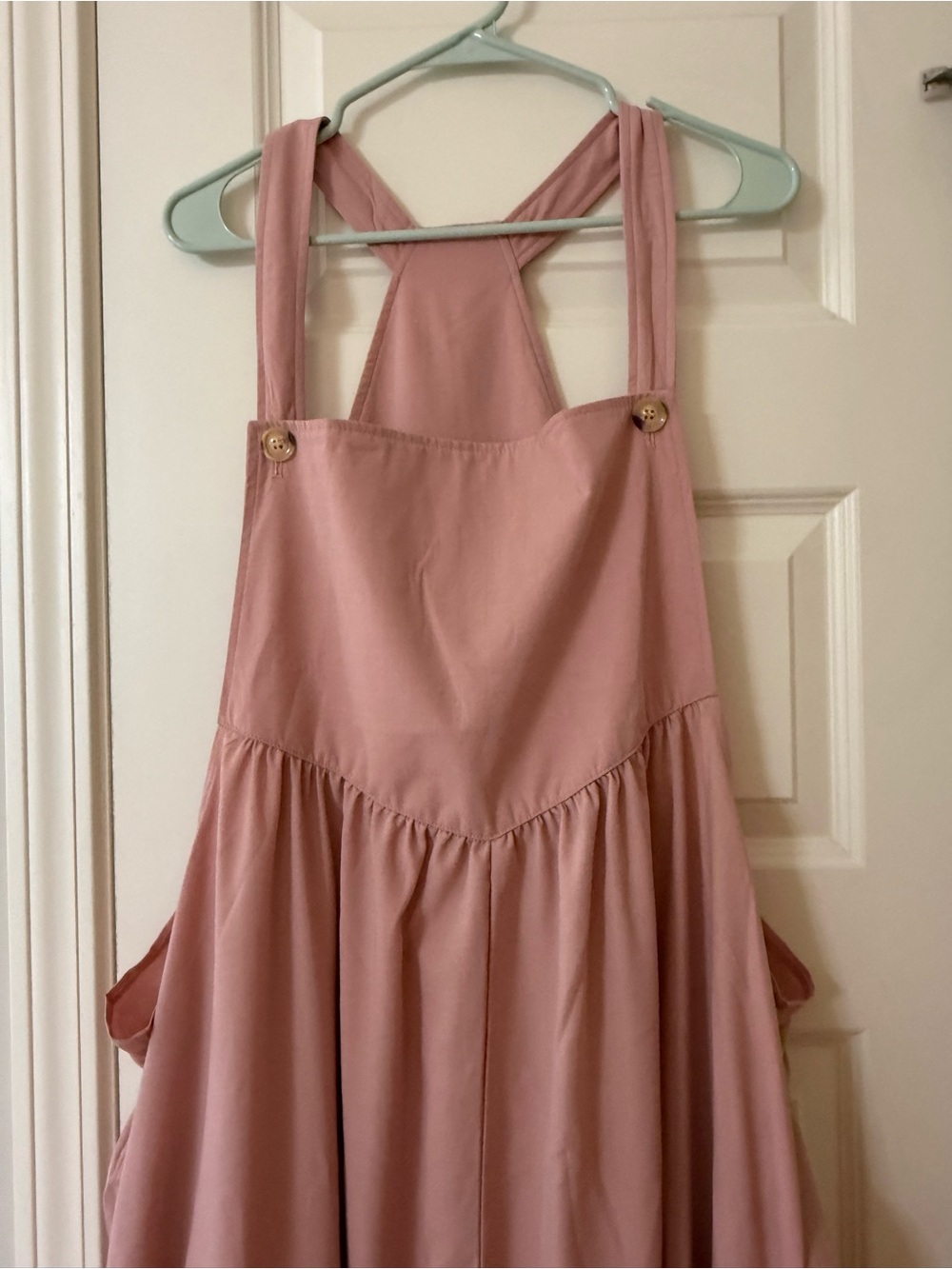 Plus Size Pink Pinafore Apron Jumpsuit Dress Pockets 5XL, New With Tags - Picture 2 of 9